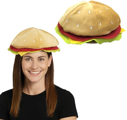Cappello da Hamburger, Regali Stupidi, Costume per Carnevale, Festa a Tema, per Carnevale e Festa in Maschera