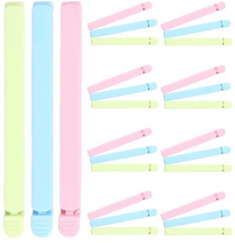 MAGICLULU 30 Pezzi Clip per Sacchetti Snack in Plastico Riutilizzabili, Morsetto Compatto per Sigillare Alimenti, per Conservazione in Cucina Colore Casuale