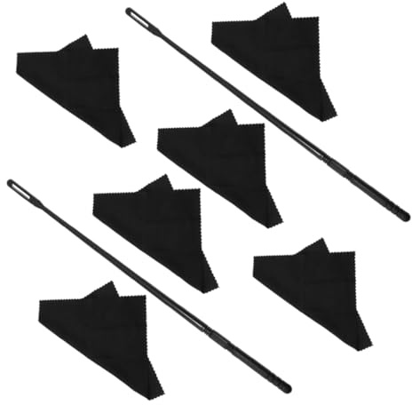 Flötenreinigungsset mit 34cm Kunststoffstab und Tuch, 1 Satz | Schwarz, für Tägliche Pflege, Portabel, gegen Staub, für Schüler und Profis