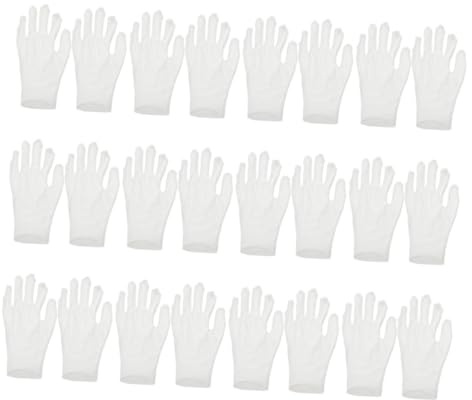 LIFKOME 12 Paare Baumwollhandschuhe Weiß Weiche Mitteldicke Handschuhe für Trockene Hände Feuchtigkeitsspendend über Nacht Atmungsaktiv Flexibel für Damen und Vielseitige Anwendung