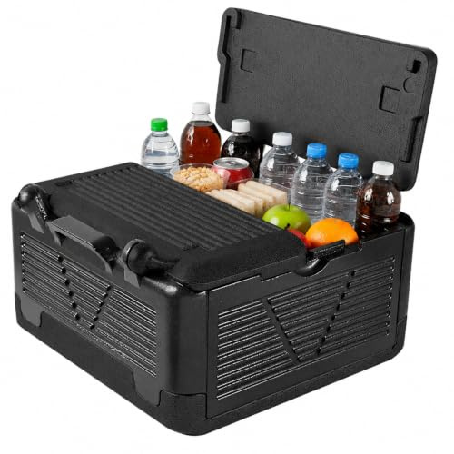 Zenselect Faltbar styroporbox, Styroporbox Groß, Thermobox Styropor mit Integrierter Deckel Multifunktional Kühlbox Transportbox für Camping Picknicks Lebensmittel Transport