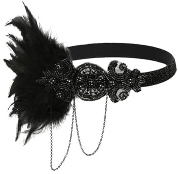 BELLIFFY Chic Svart Tassel Hårband Party Håraccessoar för Kvinnor Elegant Festligt Huvudbonad Hållbar och Unik Design för Kvällsevenemang och Samlingar