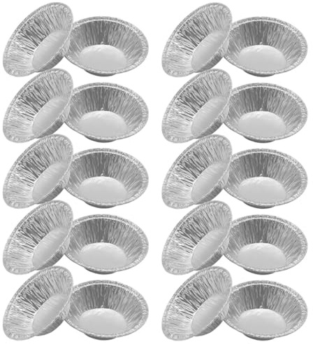 Angoily 500 pièces Lot de Mini Moules Tartelettes Aluminium Jetables Moules Ronds pour Tartes Quiches et Œufs pour Fêtes Camping et Pâtisserie Maison