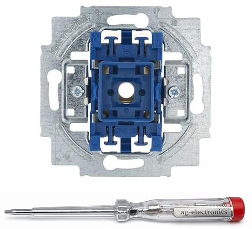 Spannungsprüfer 120-250V® + BUSCH-JAEGER Kreuzschalter 2000/7 US Wippschalter-Einsatz Kreuzschaltung 2CKA001012A1093