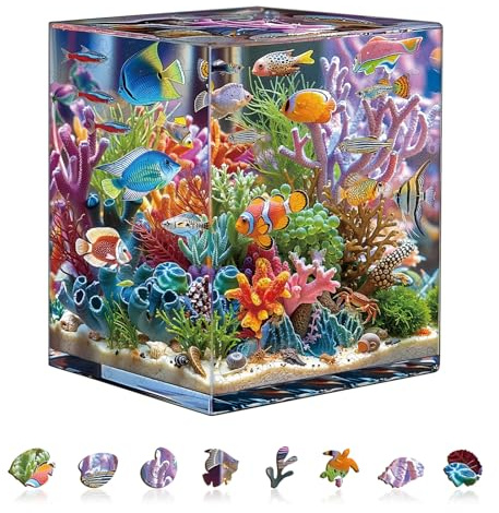 Holzpuzzle Erwachsene Ozean Aquarium - 285 Teile holzpuzzle Geschenkbox | Wanddekoration,Geschenk für Freunde und Familien,Geschenke für Puzzleliebhaber,Stressabbau,14+