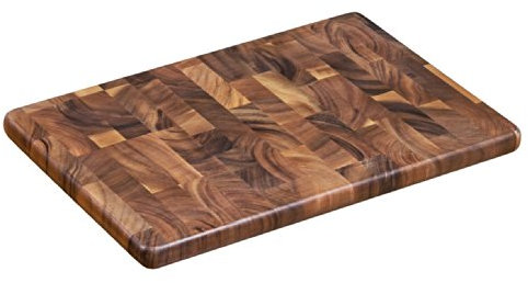 Zassenhaus Tranchierbrett Klassisch aus Akazienholz Kopfverleimt in der Farbe Dunkelbraun, Maße: 45cm x 30cm x 2,5cm, 055160, Braun