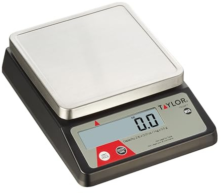 Taylor Compact Digital Portion Control Scale, Food Scale for Precise Weight Measuring and Portion Control, Tare and Hold Function, NSF, 32OZ, Stainless Steel Platform