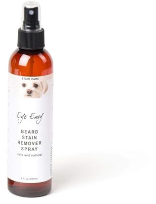 Eye Envy Spray smacchiatore per Barba per Cani/Gatti|100% Naturale e Sicuro|Solleva Le Macchie da sbavare, Saliva, Cibo, deflusso da lacrimazione|Tratta la Causa della colorazione<4 Once