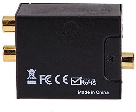 Demiawaking Convertitore Adattatore Audio da Coaxial Toslink Ottico Digitale a Analogico RCA L/R