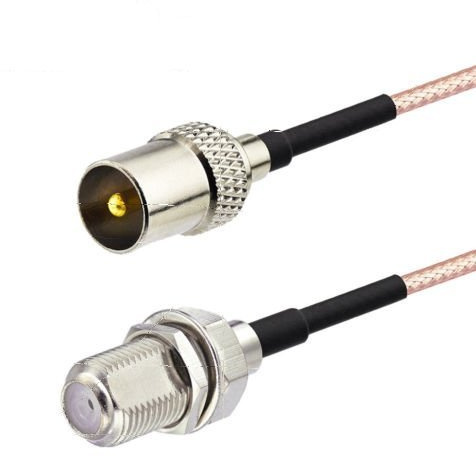 F Type to PAL Cable 3 feet for DVB-T2 ATSC TV HDTV Tuner Antenna Adapter Cable USA Shipping