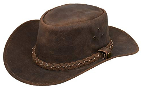 Infinity Leather Unisex Leder Busch Safari Aussie Cowboyhute Stil Klassische Western Wildleder Outback Hut