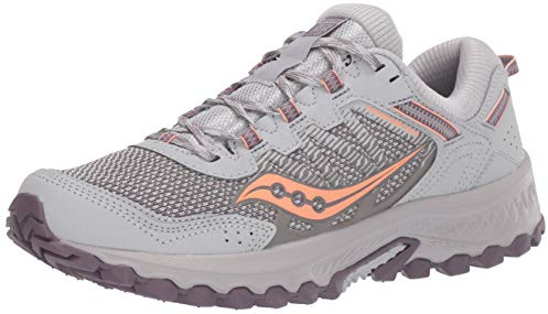 saucony Women's Versafoam Excursion TR13 Trail Running Shoe, Grey/Purple/Coral, 8.5
