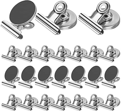 Grtard 24 Pack Magnetic Clips Heavy Duty, Magnet Clips for Fridge, Refrigerator Magnets, Strong Magnetic Clip, Scratch Free Magnets with Clip for Whiteboard, Refrigerator, Cruise, Locker