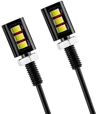 Number Plate Lights, 12V Universal LED License Plate Light, Car License Registration Plate Screw Bolt LED Light Bulbs, 1 pair(White)