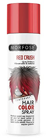 Morfose Red Crush Temporary Hair Color Spray 150ml – temporäres Haarfärbespray -Trendige und lebendige Farben mit bis zu 24 Stunden Halt, einfach durch Waschen zu entfernen.
