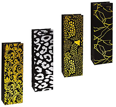 TSI Geschenktüten DESIGN Premium für Wein- und Sektflaschen, 12er Packung, Größe: Flasche (HxBxT 38 x 12 x 8 cm), Art. Nr. 89284