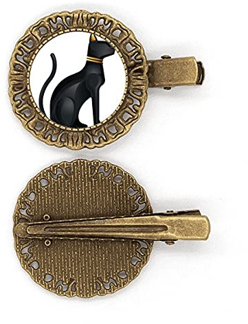 Antikes Ägypten Abstract Black Cat Pattern Haarnadel Haarschmuck Brosche Haarklammer Barrette