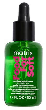 Food For Soft Hair Serum Oil For Dry, Brittle, and All Hair Types - Softens, Smooths, and Adds Shine With Heat Protection, Repairing Leave In With Avocado Oil 50ml