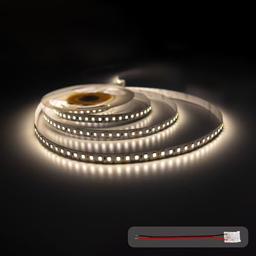 illuburg 12V LED Strip 5m Neutralweiß 4000K 128LEDs/M 12W/M 7200lm Superhell SMD 2835 Dimmbar Selbstklebend LED Streifen Lichtband Lichtleiste Deko Beleuchtung