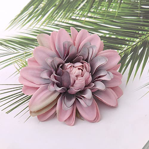 NevStp 20 Stück Dahlie, künstliche Seidenblumen, Köpfe für Hochzeitsdekoration, Rose, DIY-Kranz, Scrapbooking, Basteln, gefälschte Blumen, zweifarbig lila