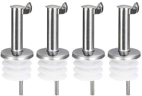 sourcing map Stainless Steel Bottle Pourers, 4Pcs Auto Flip Olive Oil Spout, Wine Pourers Liquor Pour Spouts for Bar Supplies Vinegar Bottle Dispenser Beer Drink Water Bottle (White)
