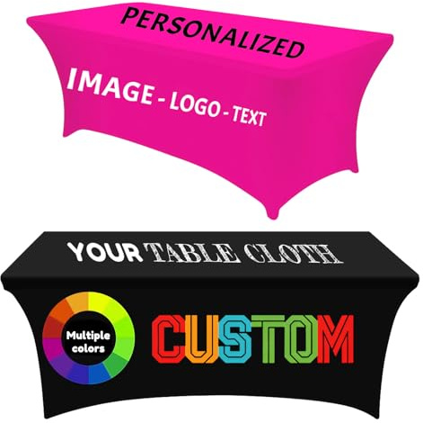 Nappe personnalisée avec logo d'entreprise, nappe personnalisée avec logo d'entreprise ou votre texte, nappe personnalisée avec votre logo, bannière de table pour entreprises, mariages, anniversaires