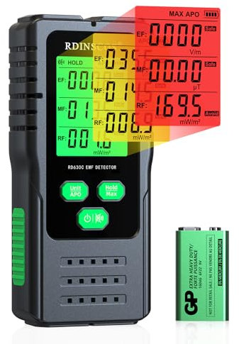 EMF-Messgerät Strahlungsdetektor Digitaler Elektromagnetische Felder Handgehaltener EF/MF/RF Elektromagnetische Strahlung Messgerät mit LCD EMF-Inspektionen