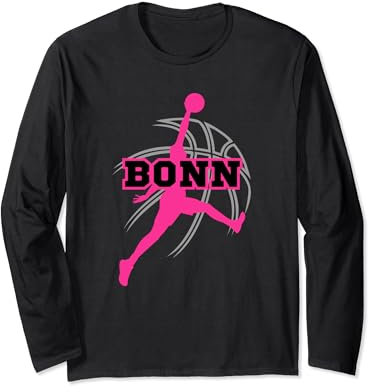 Bonn Basket Ball Fan Support Rheinland Stadion pink Langarmshirt