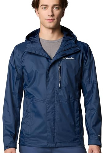 Columbia Pouring Adventure 3 Jacket, Wasserdichte Regenjacke für Herren, blau L