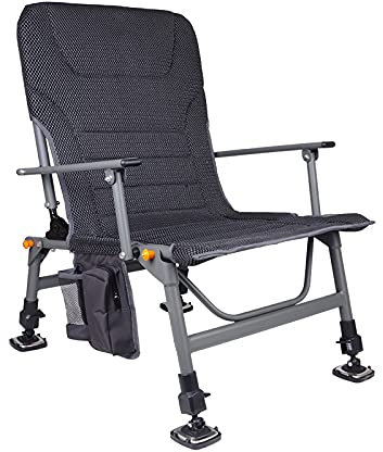 MOOWI Camping Stuhl Angelstuhl mit Faltbarer Rückenlehne Folding Strand Liegestuhl Lift Beine Atmungsaktiven Sitz tragbar for Campingplatz Meer Angeln Anglerstuhl