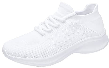 Gyaimxfu Damen Freizeitschuhe Joggingschuhe Passform Plantarfasziitis Bequem Running Tennis Schuhe lose Einlage Outdoor Sport Fitnessschuhe Rote Sneaker Damen