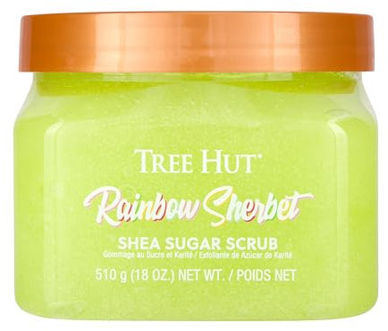 Tree Hut Rainbow Sherbert Shea Sugar Scrub, 510 g, scrub ultra idratante ed esfoliante per la cura del corpo essenziale e nutriente