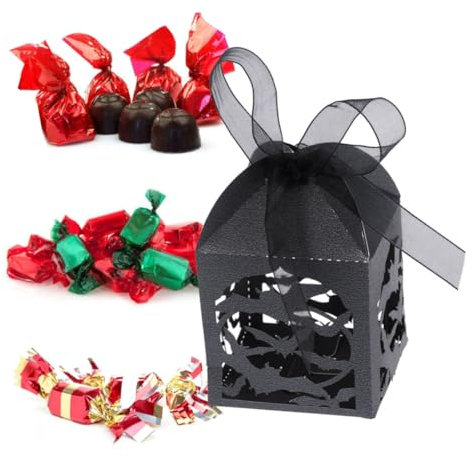 KOMBIUDA 50 Stücke Candy Boxen Für Hochzeit Gunsten Elegante Boxen Gestanzte Muster