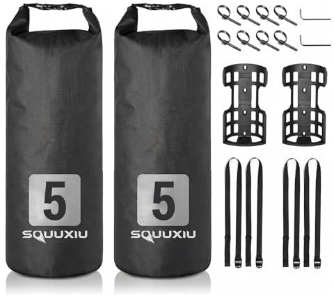 SOUUXIU 5L/7L Bicycle Fork Bag, Waterproof, Rolltop, Dry Bag, 2 Pieces, 5L (2 Pieces), waterproof roll top
