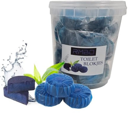 RMBO Nettoyant WC - Pack de 36 Blocs WC Eau Bleue, Blocs de Toilette Encastrés pour Réservoirs Grohe et Geberit, Action Rapide en 5 Minutes, Fraîcheur Durable de 3 Semaines par Bloc