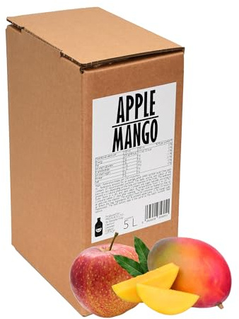 PRESSUICE Cloudy Apple and Mango Juice 100% Cold-Pressed NFC 5 l | Bag-in-Box with Tap, Naturally Sweet Flavour, Not From Concentrate, Naturally Cloudy, No Added Sugar, No Additives, Vegan