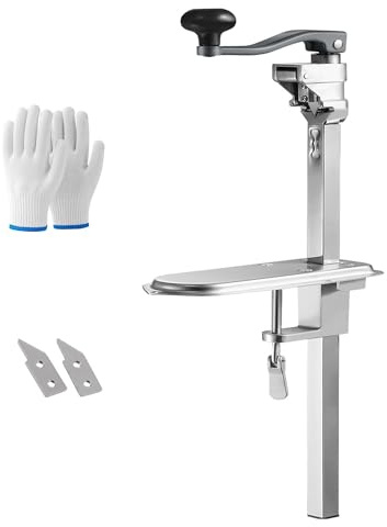 Sewiden Manueller Dosenöffner, Robust, 62,5 cm, Für Große Dosen Bis Zu 45 cm, Industrieller Tisch-Dosenöffner Mit Austauschbarer Edelstahlklinge, Silber, Für Restaurants, Bars, Kantinen