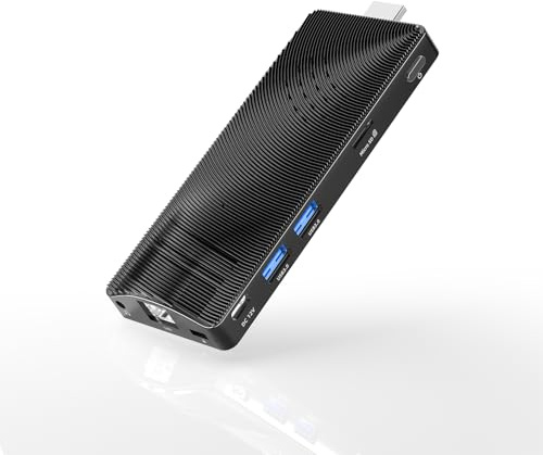 HEIGAOLAPC Mini PC Stick, Pentium N4200 4GB 64GB eMMC, Fanless Mini Desktop, Support 4K Monitor Output @30Hz, 1080P Streaming, Gigabit Ethernet, WiFi BT 5.0, USB3.0 x2 for Business/IOT/Home