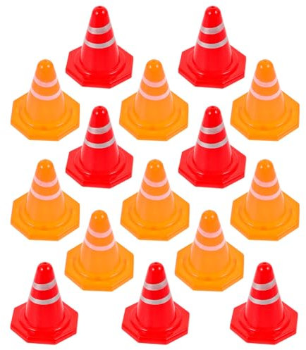ibasenice 16stücke Teiliges Mini Verkehrsleitkegel Pädagogisches Spielzeug Kognitiven Fähigkeiten Und Kreativen Spielszenarien Für Spielzeugautos Und Modellbau