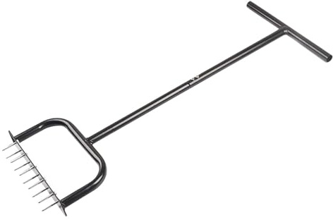 Aeratore a denti cavi, aeratore per prato da giardino, strumento di aspirazione del suolo da giardino in piedi | Ripper per prato da giardino e prato, aeratore manuale per prato, strumento per la cura