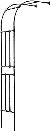 Arche de jardin en métal noir de 2,4 m, support pour plantes grimpantes, décoration de mariage, décoration de jardin en plein air
