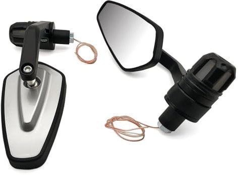 Motorrad Rückspiegel Für VULCAN/S 650cc Z750 Griff Spiegel Mit Blinker FÜHRTE Signal Licht Dekoration Motorrad(Silver)
