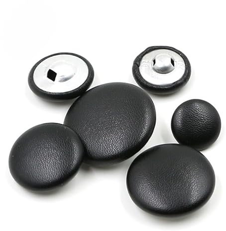 CLYDSA 100 Stück PU-Lederknöpfe, 11,5–28 mm, Schwarze runde Lederknöpfe, für Anzug, Strickjacke, Windjacke, Sofakissen, Knopfzubehör