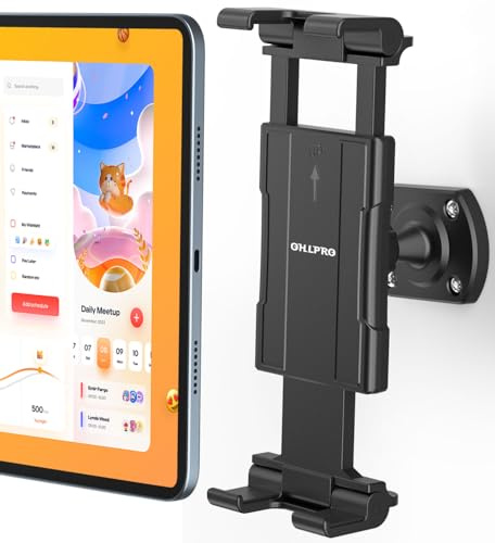 OHLPRO Tablet Wandhalterung Halter, ipad Halterung Wand mit Klebebasis Universal Handy Wandhalterung Tablethalterung Kein Bohrer Kompatibel mit 5-12.9'' iPad Smartphone Galaxy Tab Switch eReader