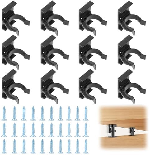 Flintronic 12pcs Clip de Fixation pour Plinthes, Clips pour Plinthes de Cuisine, avec 30 vis, pour pieds de cuisine de 27 à 33 mm
