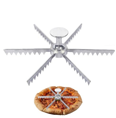 Pie Marker, Whole Pie Cutter, Pie Cutter 5/6/7/8/9/10/12 Slice Pie and Cake Marker Aluminum Alloy and Portion Divider, Pie Pan Divider Insert, Pie Separator Cutter Baking Tools (6 Slice)