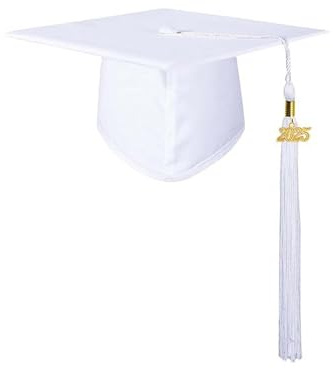 MOVAWAKY Graduation Cap Adult,Graduation with 2025 Year Charm and Tassel Mortar Board Black Student Hat Adjustable University Mortarboard Decor Decorations for Ceremony Party