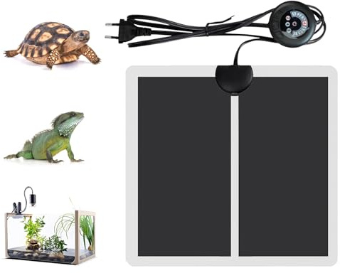 Geoyien Heizmatte Pflanzen, Wärmematte Pflanzen, Heizmatte Terrarium mit Thermostat, Kann Zeitlich Festgelegt Werden, 7 Temperaturanpassung, für Reptilien wie Eidechsen Verwendet (5W:15 * 14cm-A)