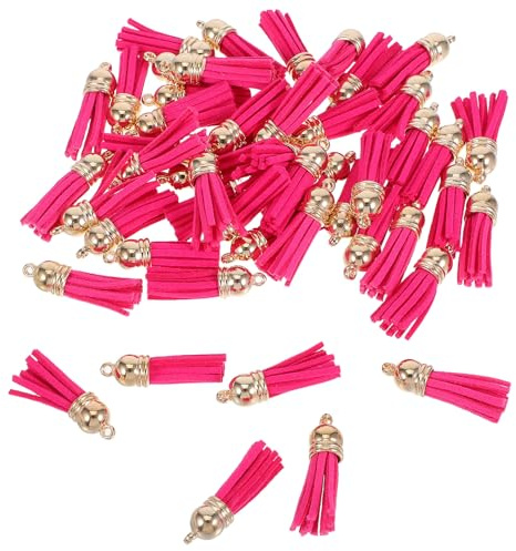 SHINEOFI 50 Borlas para Llaveros de Cuero Artificial para Manualidades, Ligeras y Fáciles de Combinar, Ideales para Joyería y Decoración en Fiestas