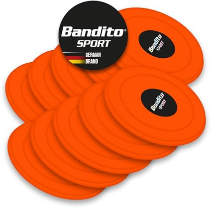 Bandito Airhockey Puck SpeedFire in Turniergröße Ø 70 mm, 23g. für aktive Spieler und Profis, aus schlagfestem ABS Material, super Gleiteffekt, leucht-orange, Set 3 St. / 10 St.
